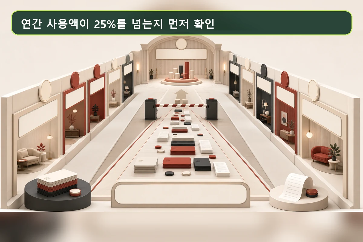 12개월 카드 사용액이 총급여 25% 문턱을 넘는 과정