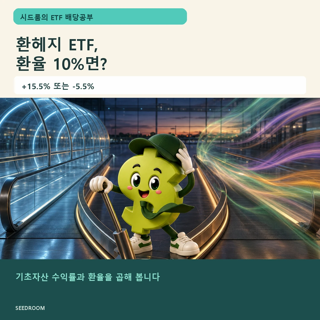 환헤지와 환노출 ETF 경로를 고르는 시드룸 캐릭터
