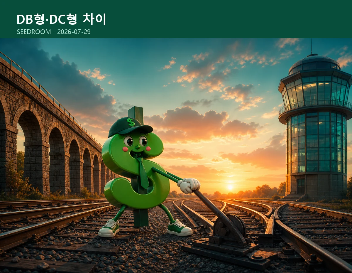 DB와 DC 선로를 전환하는 달러 몸통 시드룸 캐릭터