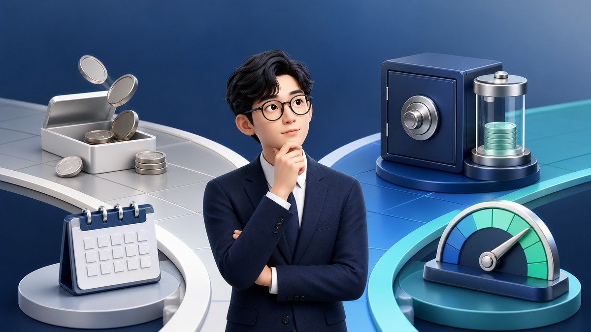 정기예금 만기와 자동재예치를 비교하는 시드룸 캐릭터
