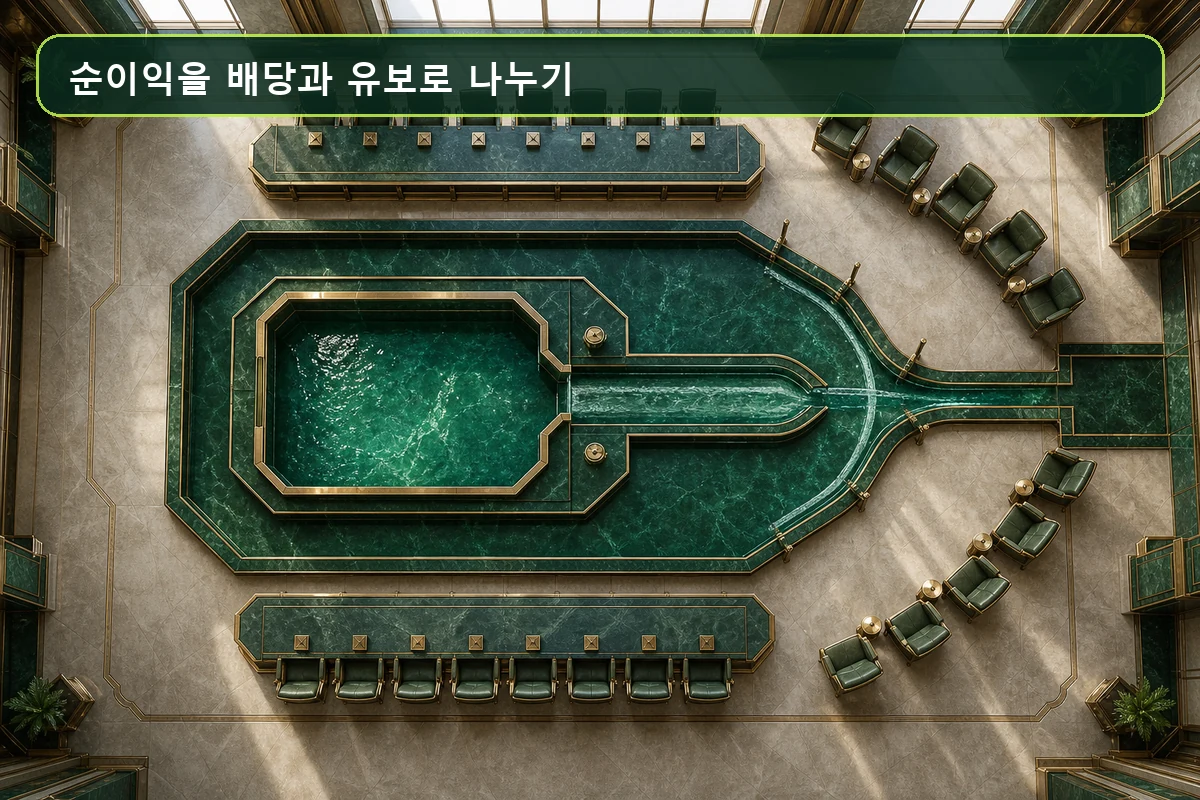 기업 이익을 유보와 배당으로 나누는 구조
