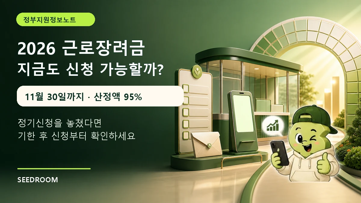 2026 근로장려금 기한 후 신청 11월 30일까지 산정액 95퍼센트