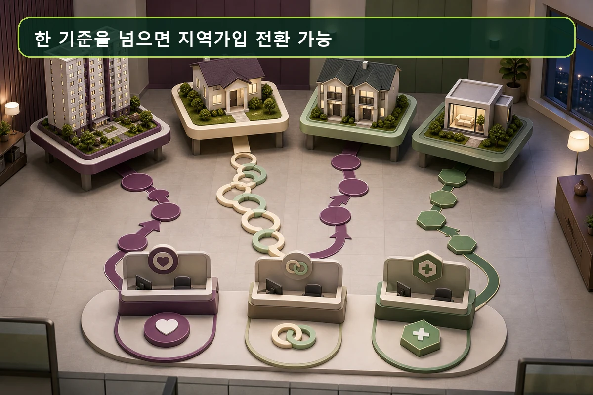 가구별 직장가입자 피부양자 지역가입자 판단 경로
