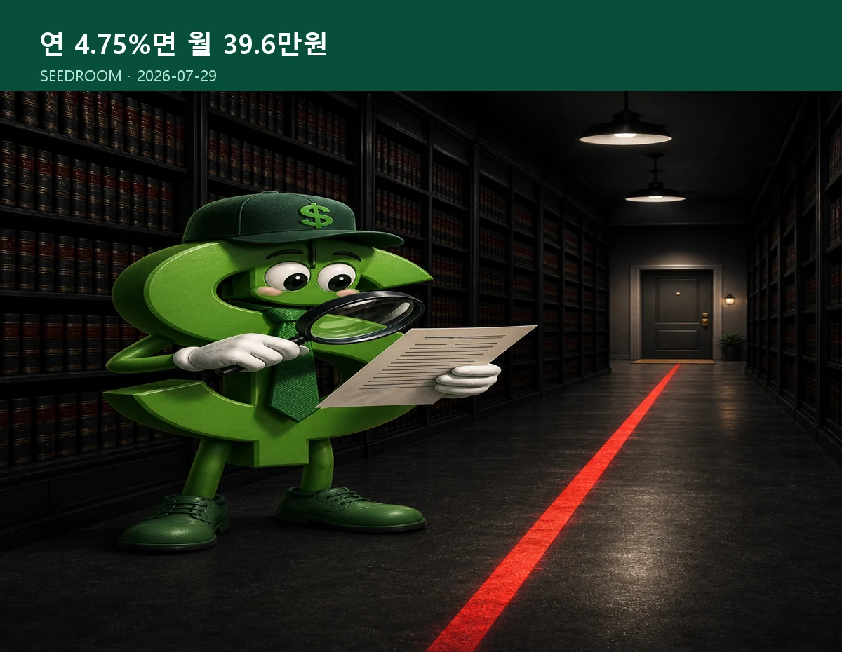 법정 전월세전환율 상한과 계약서를 확인하는 장면