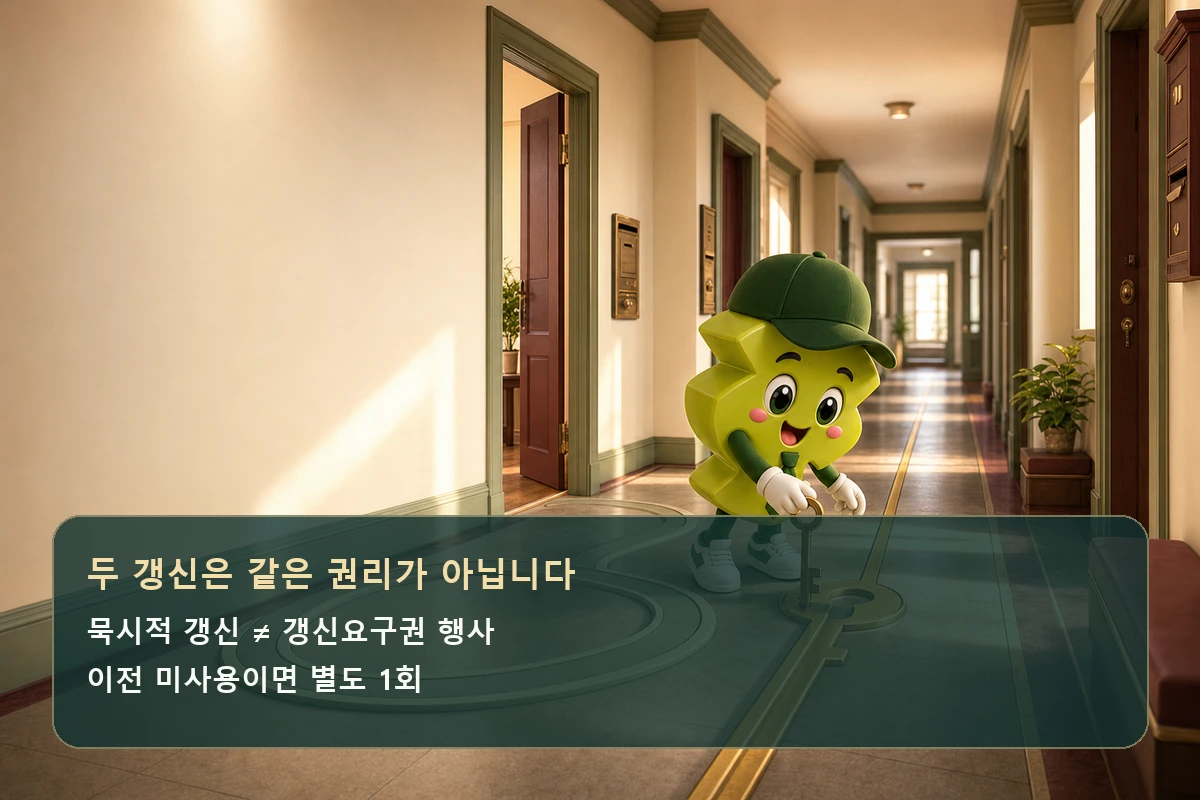 묵시적 갱신과 계약갱신요구권의 별도 판단 경로
