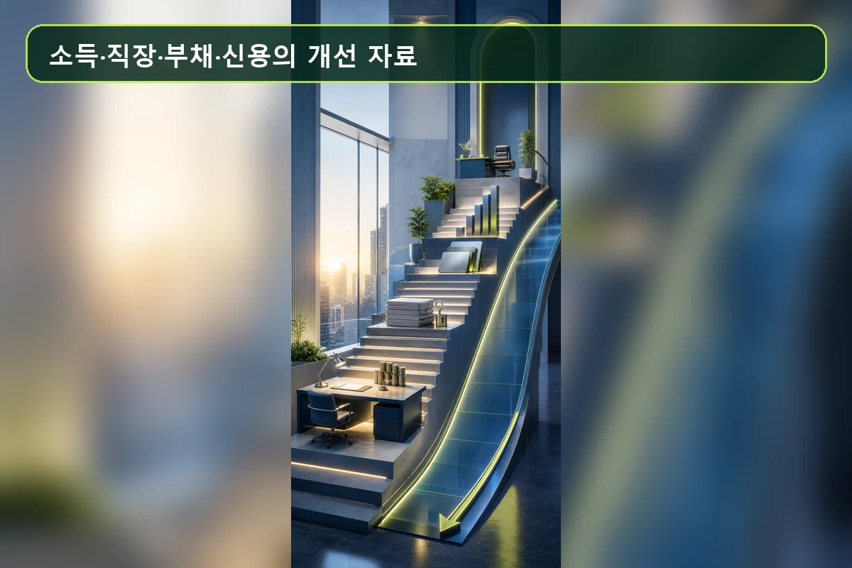 소득 직장 부채 신용 개선이 금리에 이어지는 계단