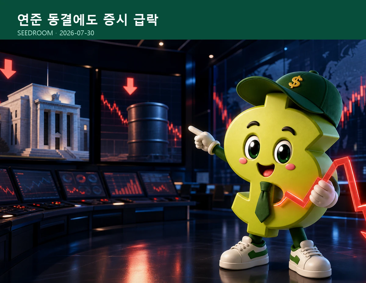 연준 동결과 미국증시 급락을 설명하는 달러 몸통 시드룸 캐릭터