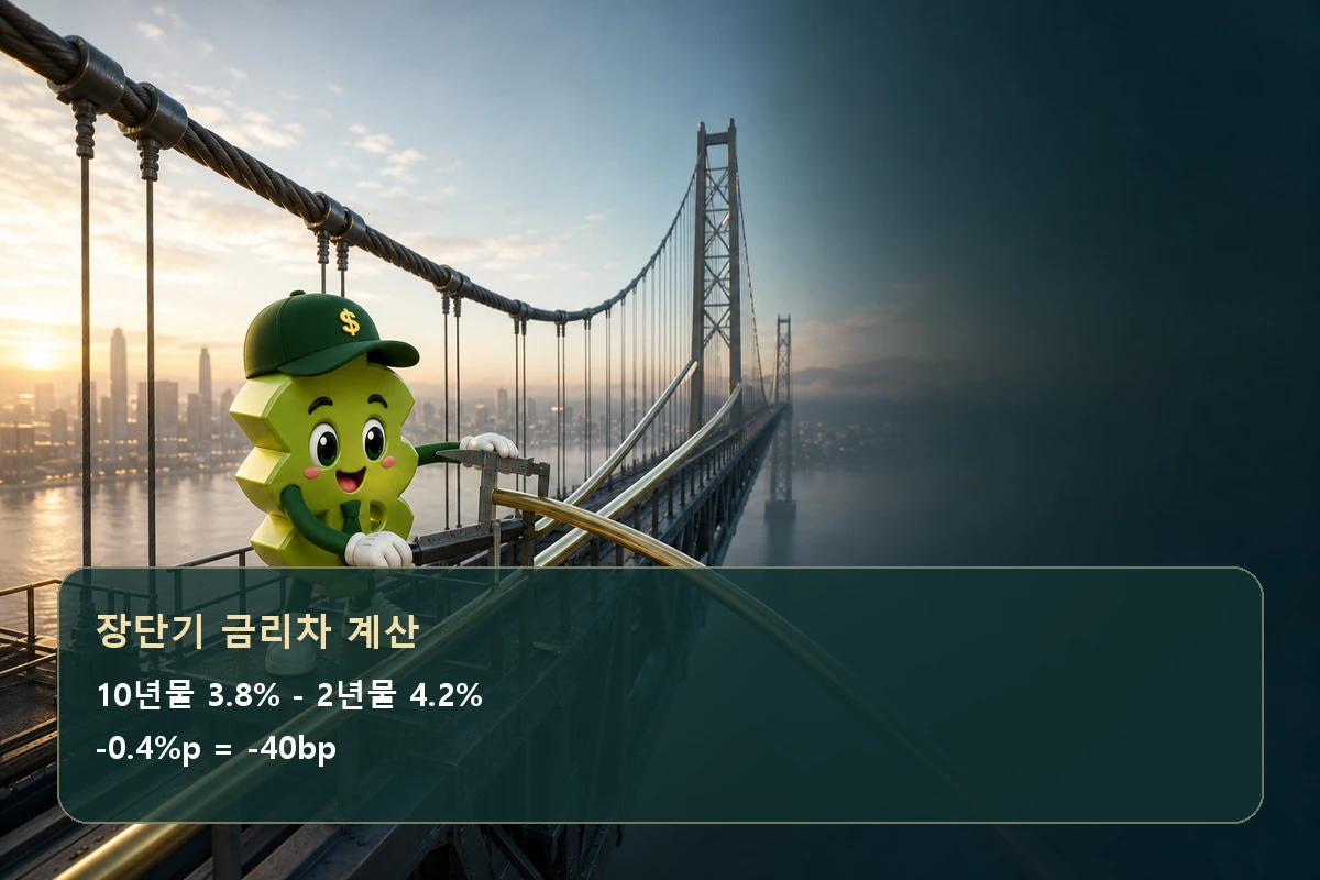 장단기 금리차 -40bp 계산과 두 금리 곡선