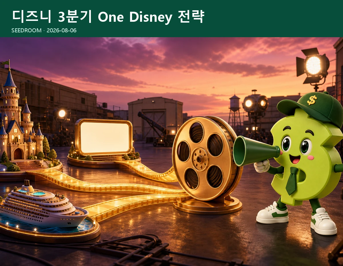 영화 테마파크 스트리밍을 연결하는 SEEDROOM 달러 캐릭터