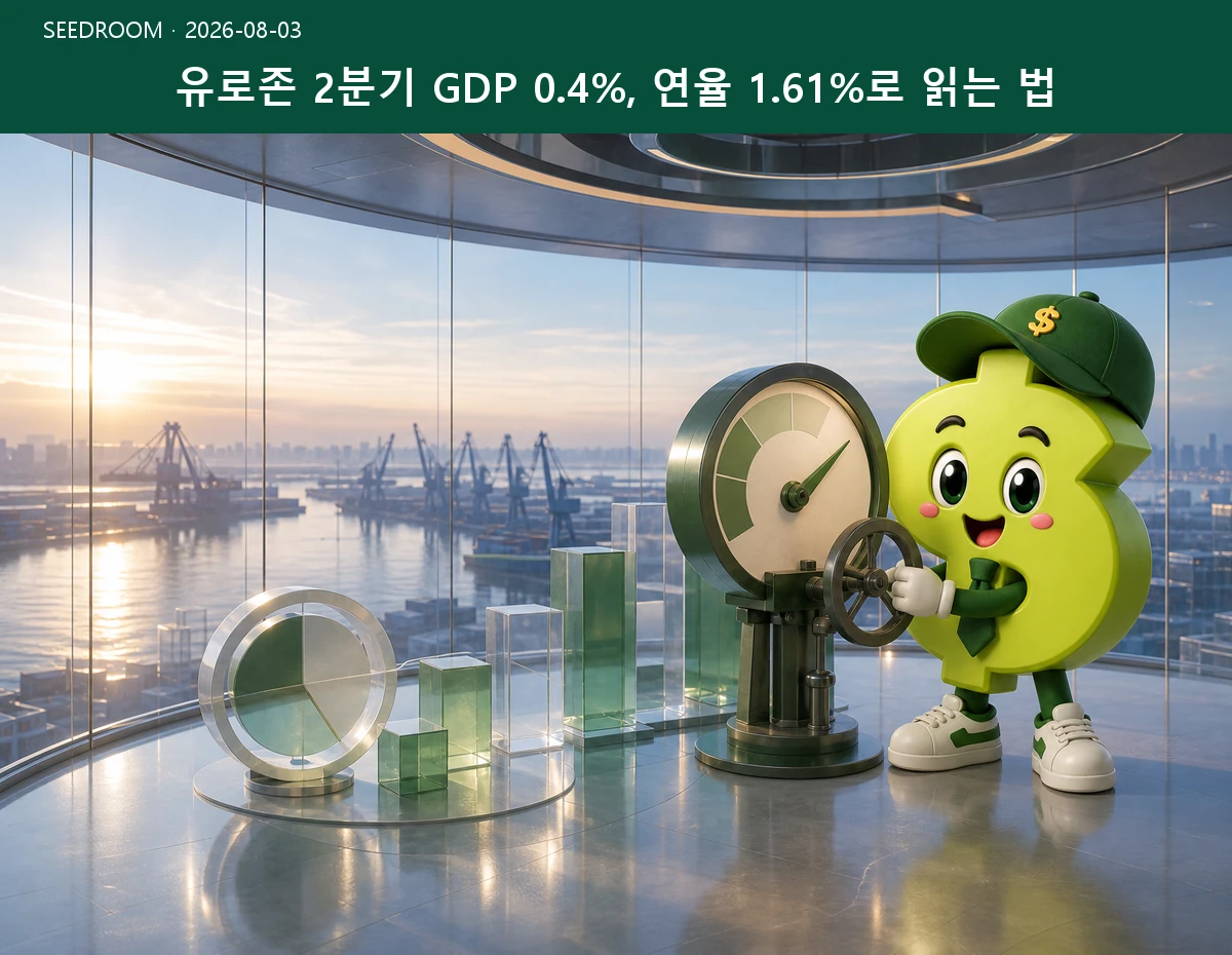 유로존 2분기 GDP 0.4%, 연율 1.61%로 읽는 법 SEEDROOM 대표 이미지