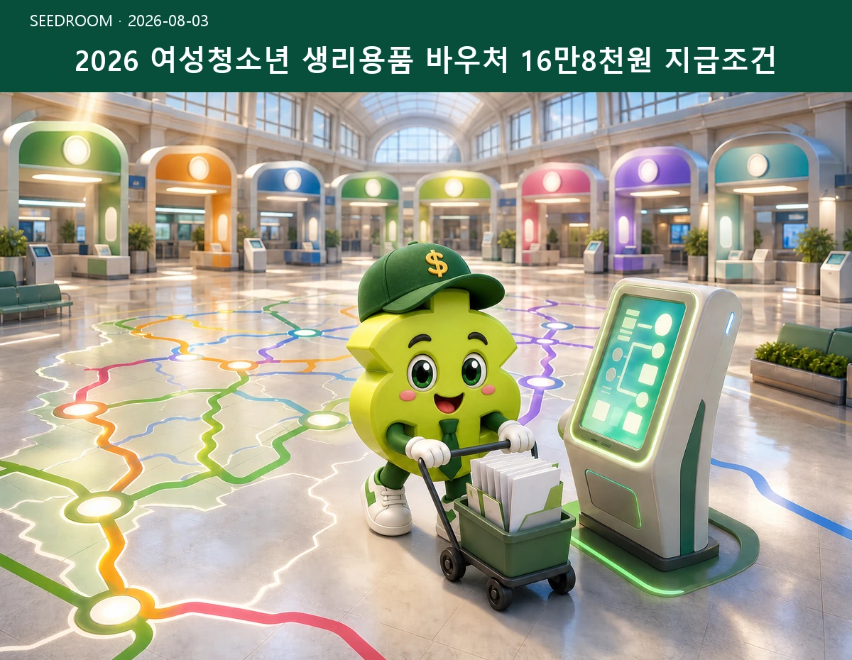 2026 여성청소년 생리용품 바우처 16만8천원 지급조건 SEEDROOM 대표 이미지