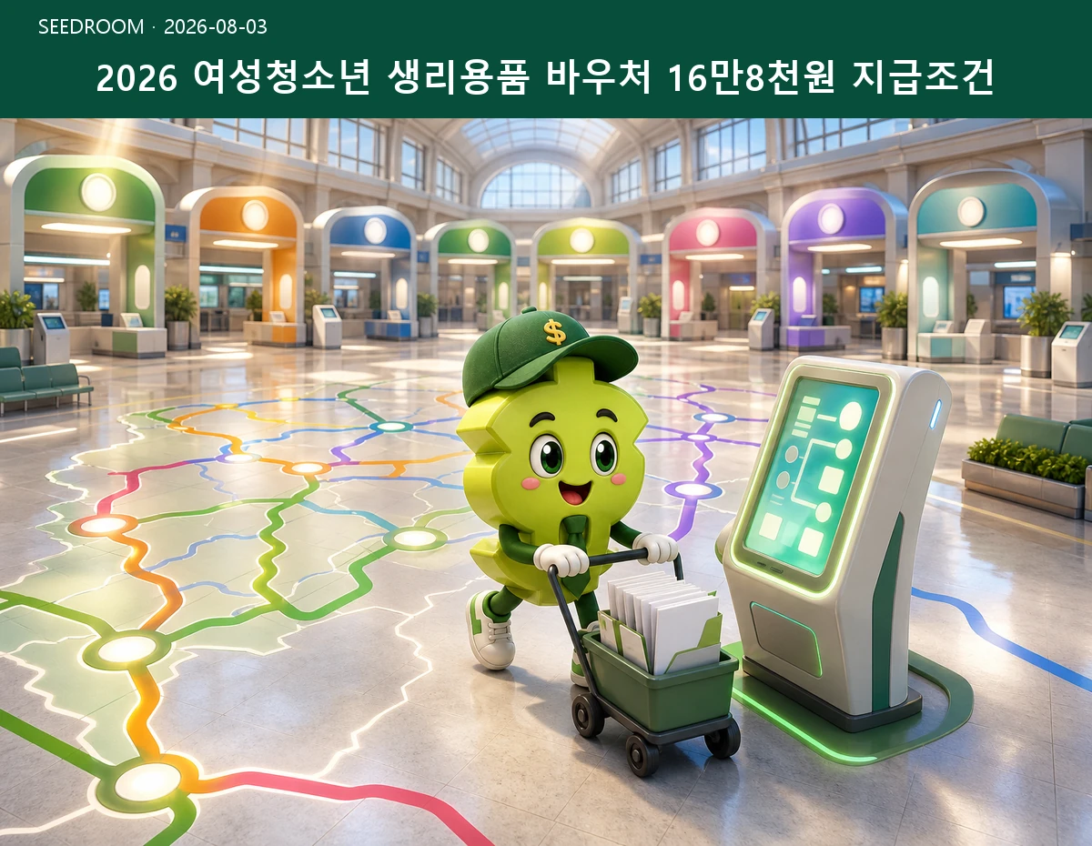 2026 여성청소년 생리용품 바우처 16만8천원 지급조건 SEEDROOM 대표 이미지