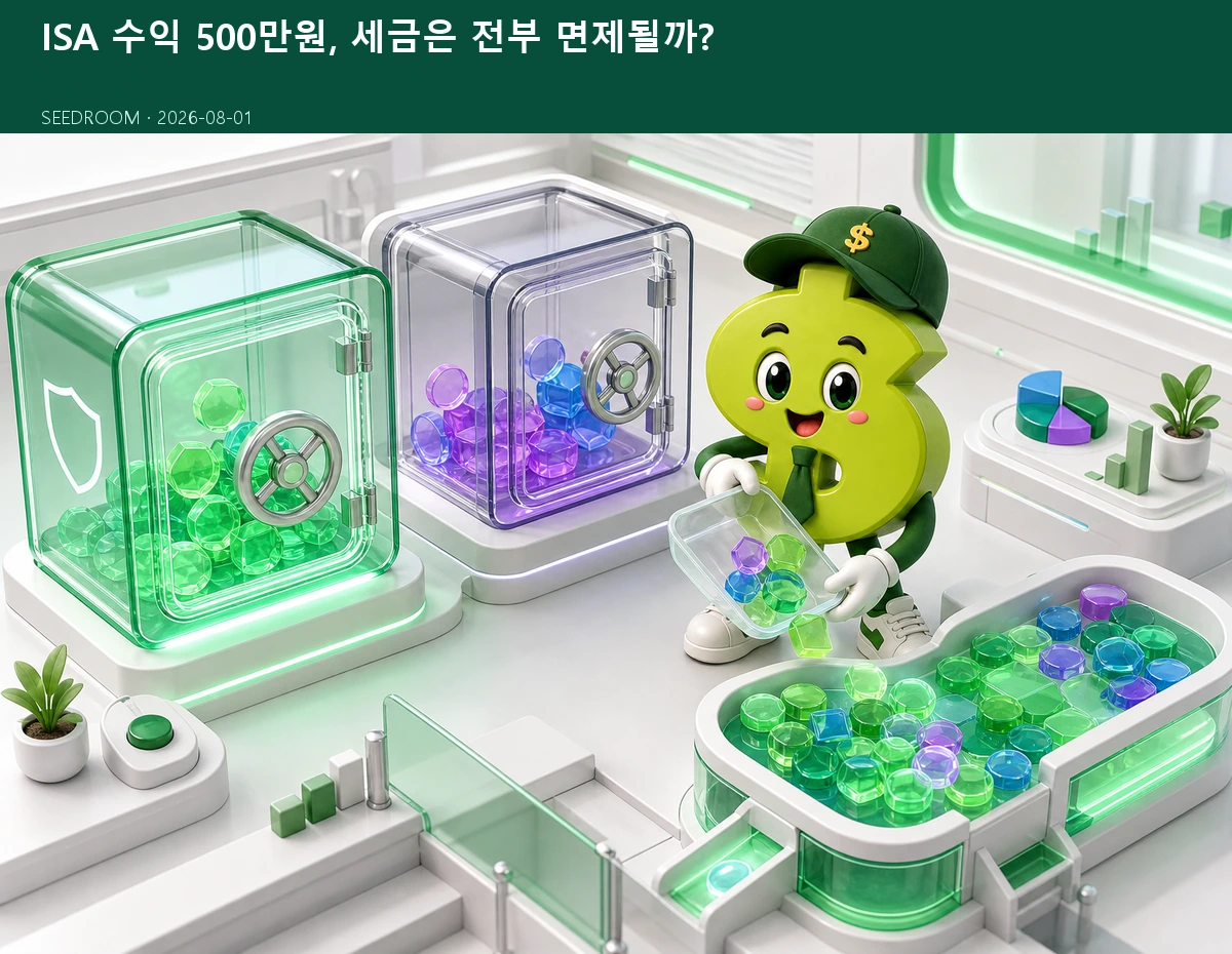 ISA 비과세와 초과수익을 분리해 계산하는 시드룸 캐릭터