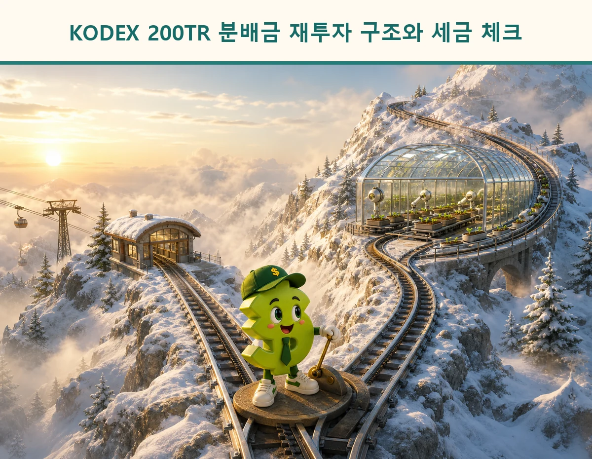 두 개의 지수 트랙에서 배당 재투자 경로를 전환하는 시드룸 달러 캐릭터