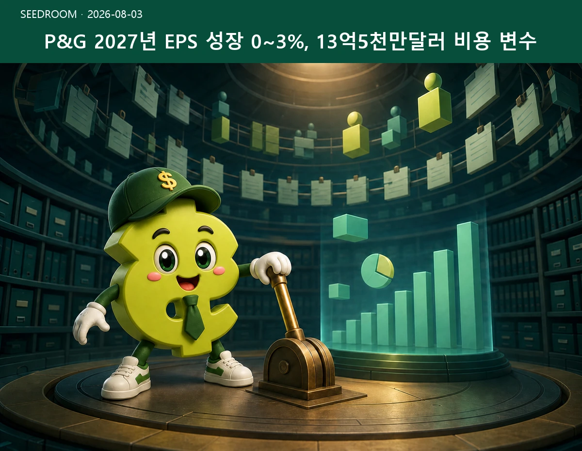 P&G 2027년 EPS 성장 0~3%, 13억5천만달러 비용 변수 SEEDROOM 대표 이미지