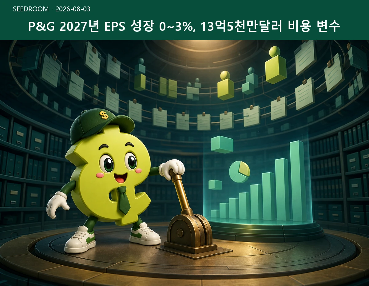 P&G 2027년 EPS 성장 0~3%, 13억5천만달러 비용 변수 SEEDROOM 대표 이미지
