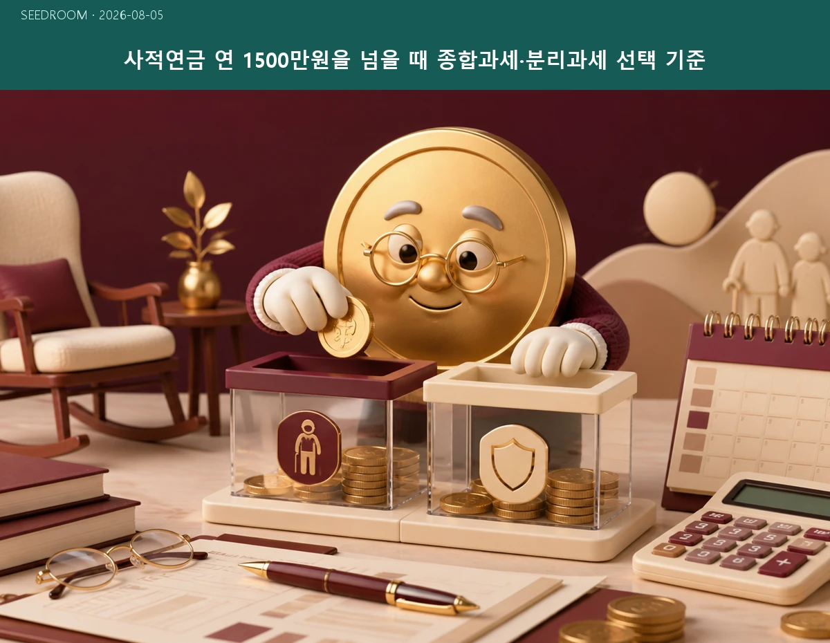사적연금 1500만원 기준과 세금 선택을 상자로 표현한 대표 이미지
