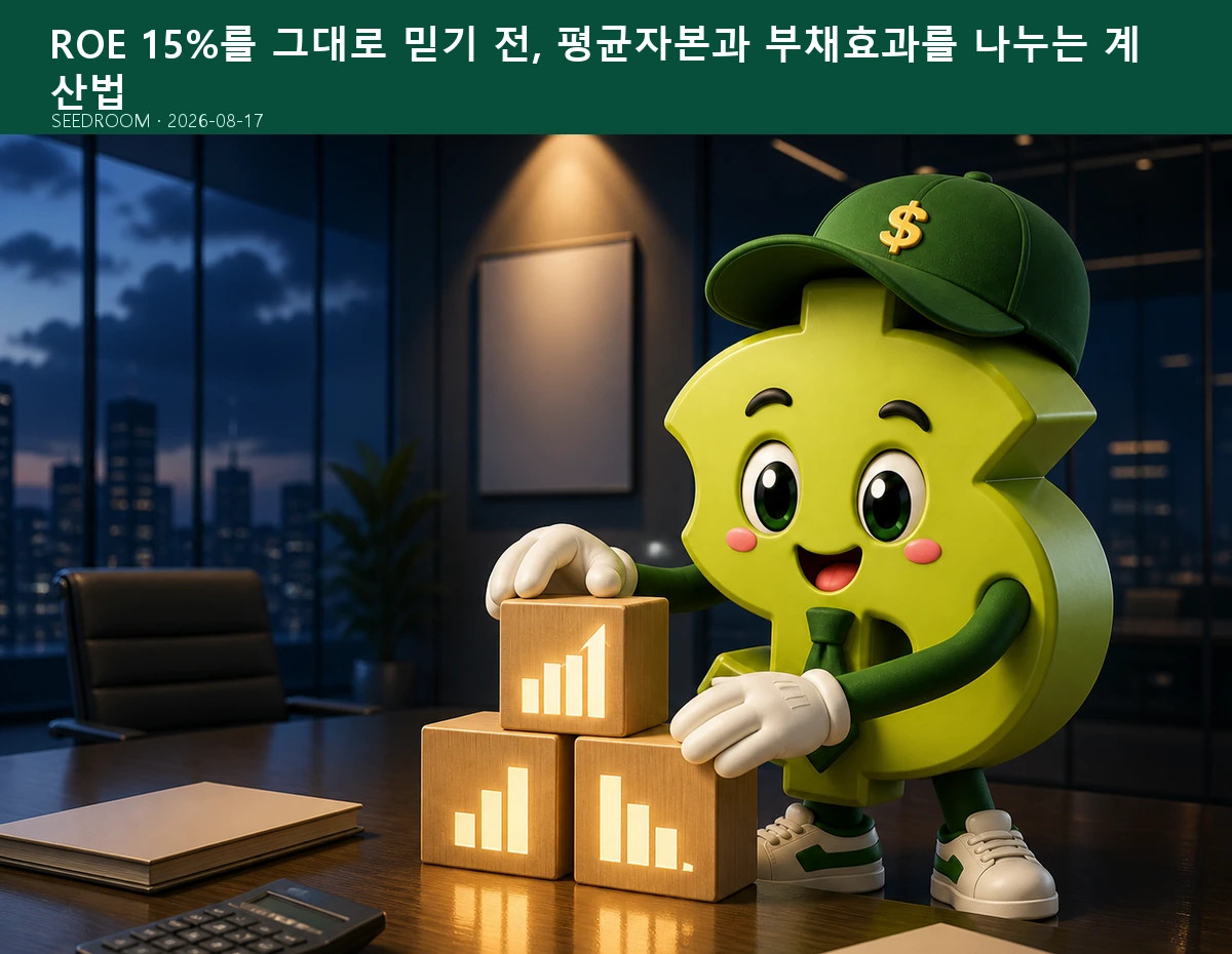 ROE를 세 개의 블록으로 분해해 계산하는 SEEDROOM 달러 캐릭터