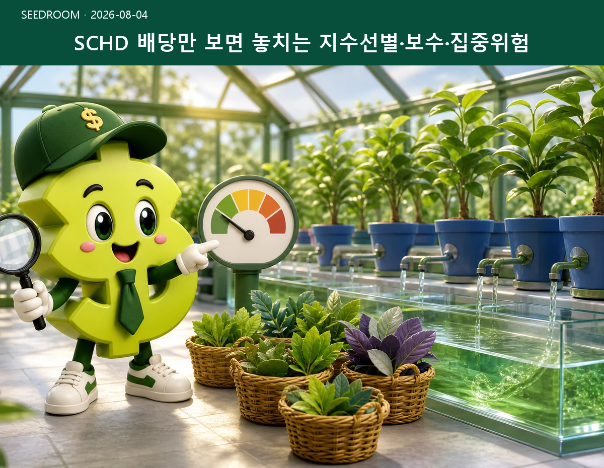 SCHD 배당만 보면 놓치는 지수선별·보수·집중위험 SEEDROOM 대표 이미지
