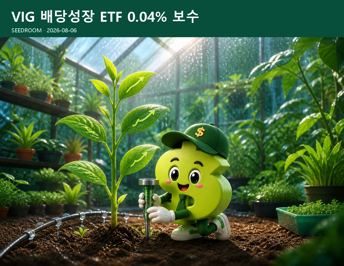 배당성장 구조를 식물로 살피는 SEEDROOM 달러 캐릭터